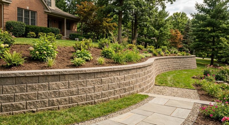 Block Retaining Wall Installation in Aiken, SC