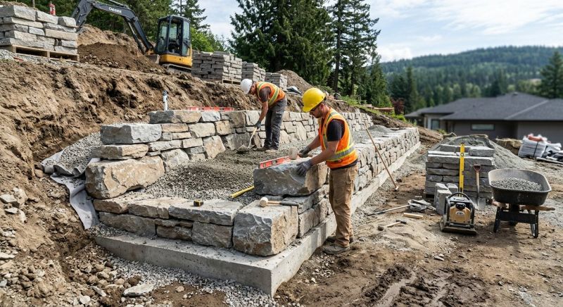 Block Retaining Wall Installation in Orlando, FL
