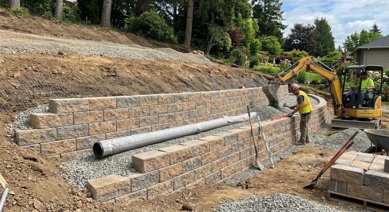 Block Retaining Wall Installation in Deland, FL