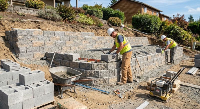 Block Retaining Wall Installation in Brevard County, FL